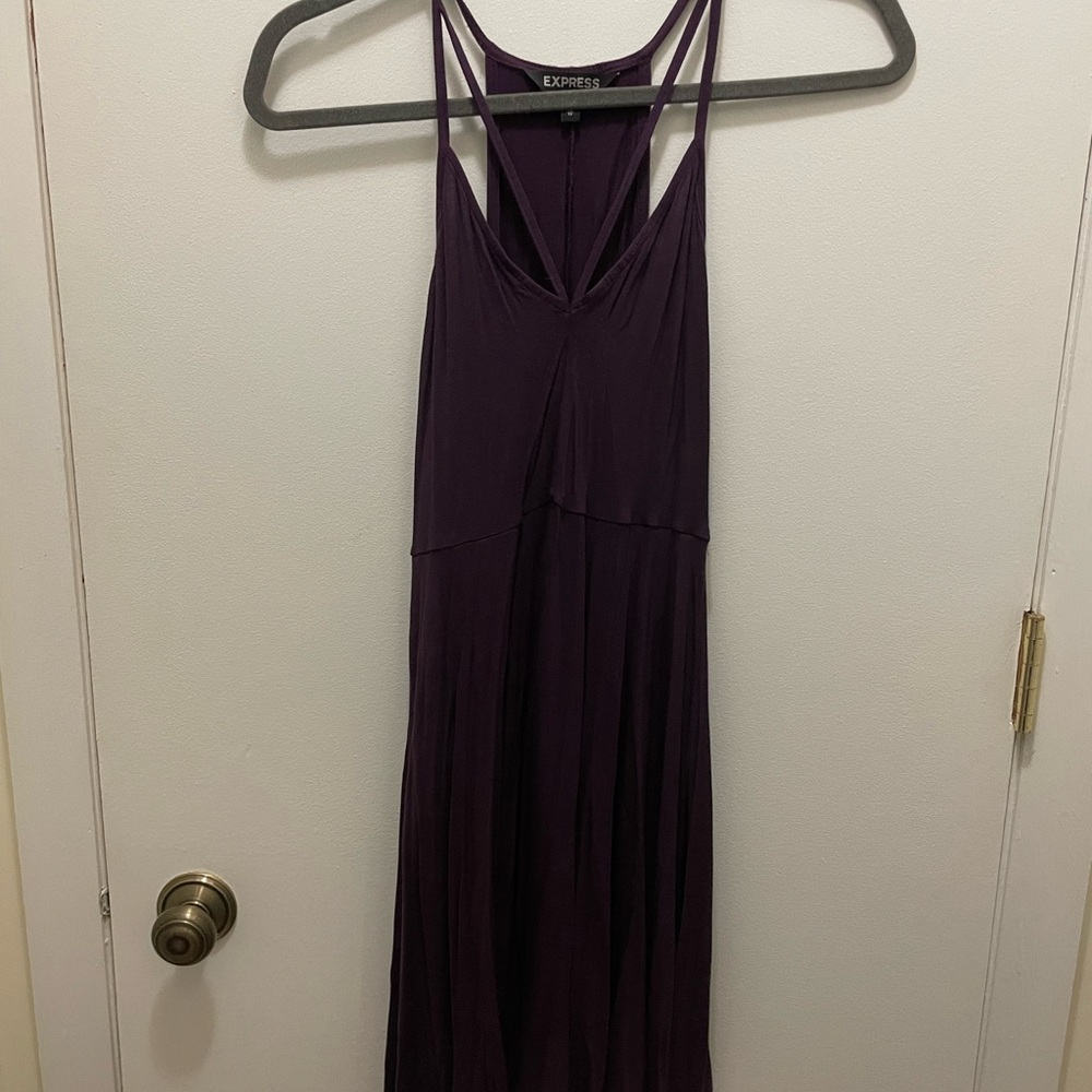 Express Deep Purple Strapless Dress